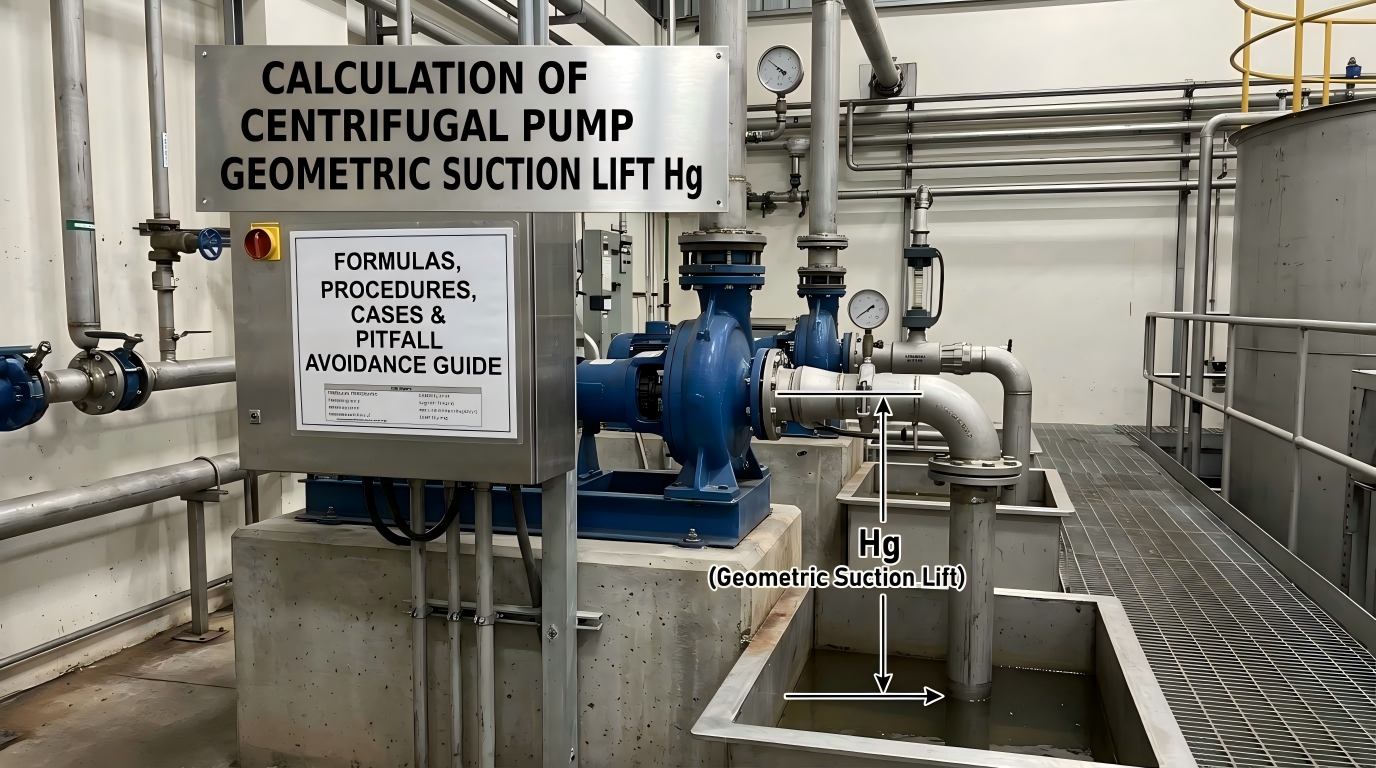 Beregning af centrifugalpumpens geometriske sugeløft Hg: Formler, procedurer, tilfælde og vejledning til undgåelse af faldgruber